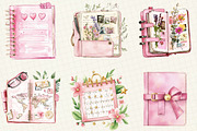 Pretty Pink Planner Clipart, an Illustration by OK Design (Thumbnail 2 of 5)