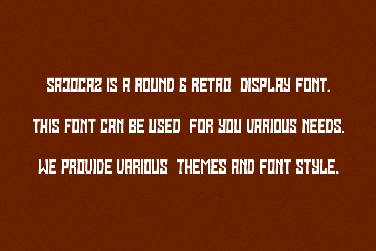 Sajocaz - Retro Font, a Sans Serif Font by Iqsiart Studio (Photo 6 of 6)