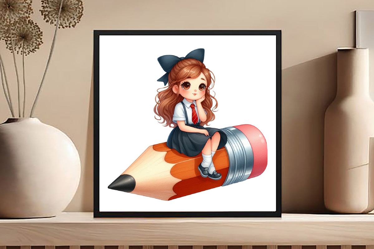 Little School Girl Sublimation, an Illustration by DreamCafeArt (Photo 2 of 5)