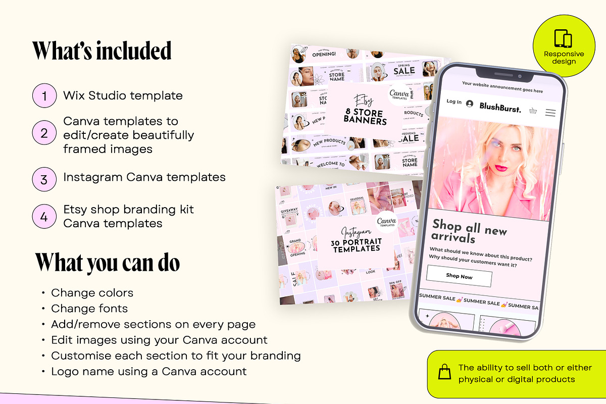 Blush Pink Wix Shop Studio Template, a Wix Template by Template Twist Shop (Photo 5 of 10)