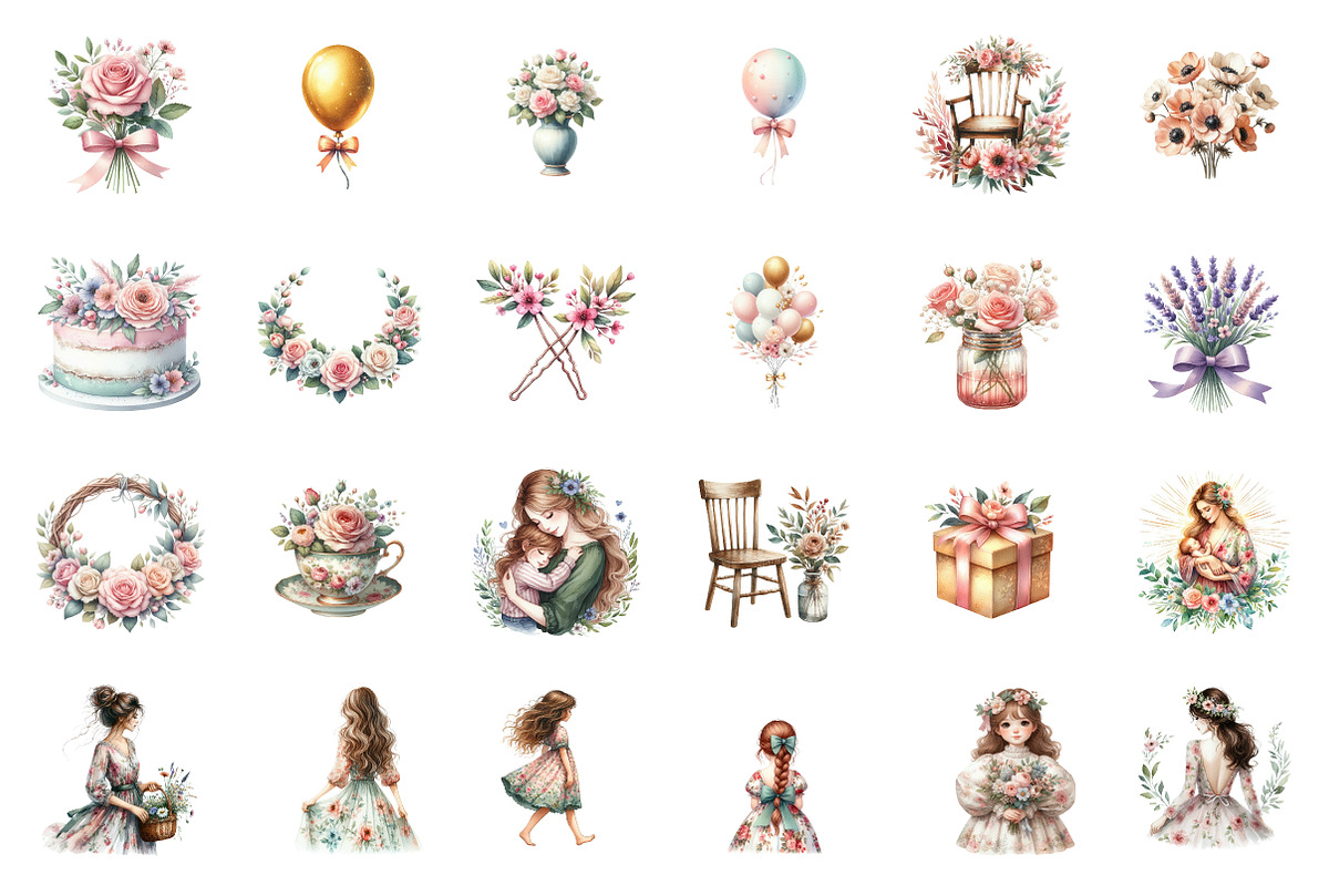 Mothers Day Clipart, an Illustration by CreationArt (Photo 2 of 7)