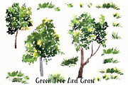 №138 Summer Green Tree And Grass, a Decorative Illustration by Rasveta (Thumbnail 2 of 9)