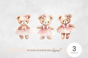 Tutu Bear Watercolor Clipart PNG, an Animal Illustration by illuztrate (Thumbnail 2 of 3)