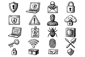 Cyber Security  Icons, an Object Graphic by RT Studio