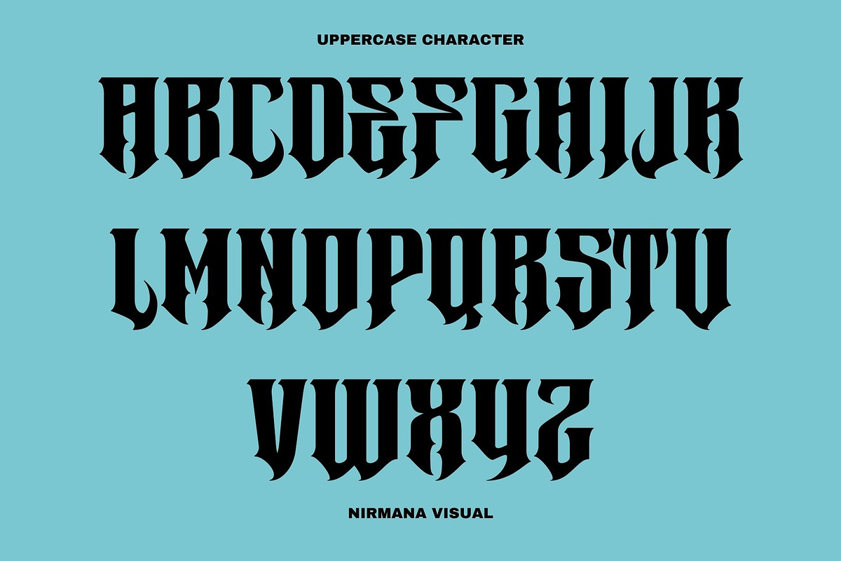Metrim - Logo Font, a Blackletter Font by Nirmana Visual (Photo 4 of 16)