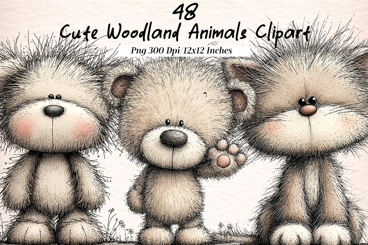 Cute Woodland Animals Clipart, an Illustration by Digital Artistic99 (Photo 1 of 11)
