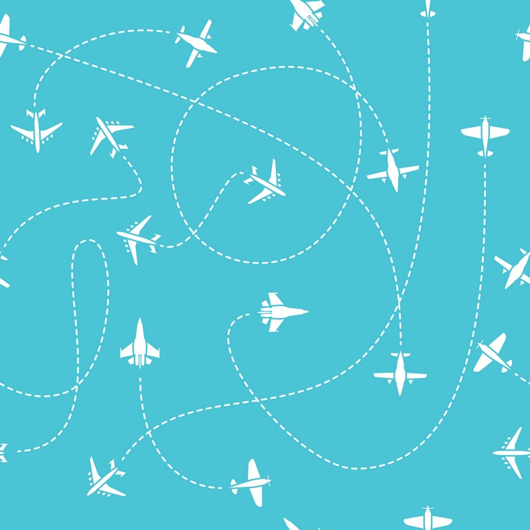 Plane travel seamless pattern, a Pattern Graphic by Microvector