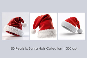 3D Realistic Santa Hats Collection, an Object Illustration by StockVerse Creative