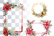 Christmas Frames, Wreath Clipart, a Seasonal Illustration by Loony Dream Designs (Thumbnail 3 of 4)