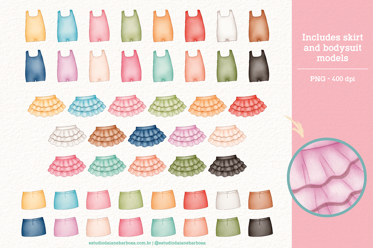 Girls - Cliparts Set, an Illustration by Estudio Daiane Barbosa (Photo 9 of 13)
