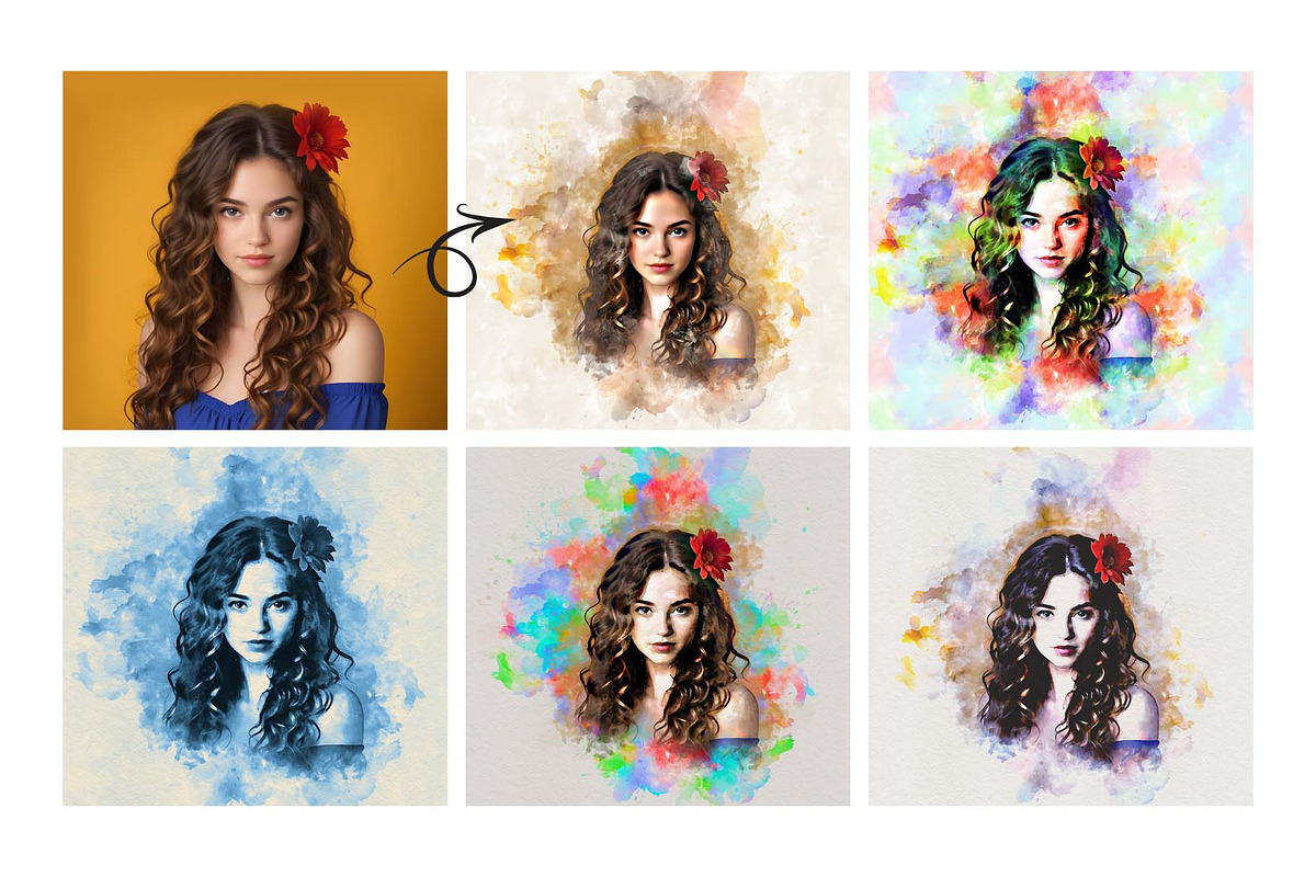 Realistic Watercolor Effect Action, an Action Add-On by MRI STUDIO (Photo 2 of 17)