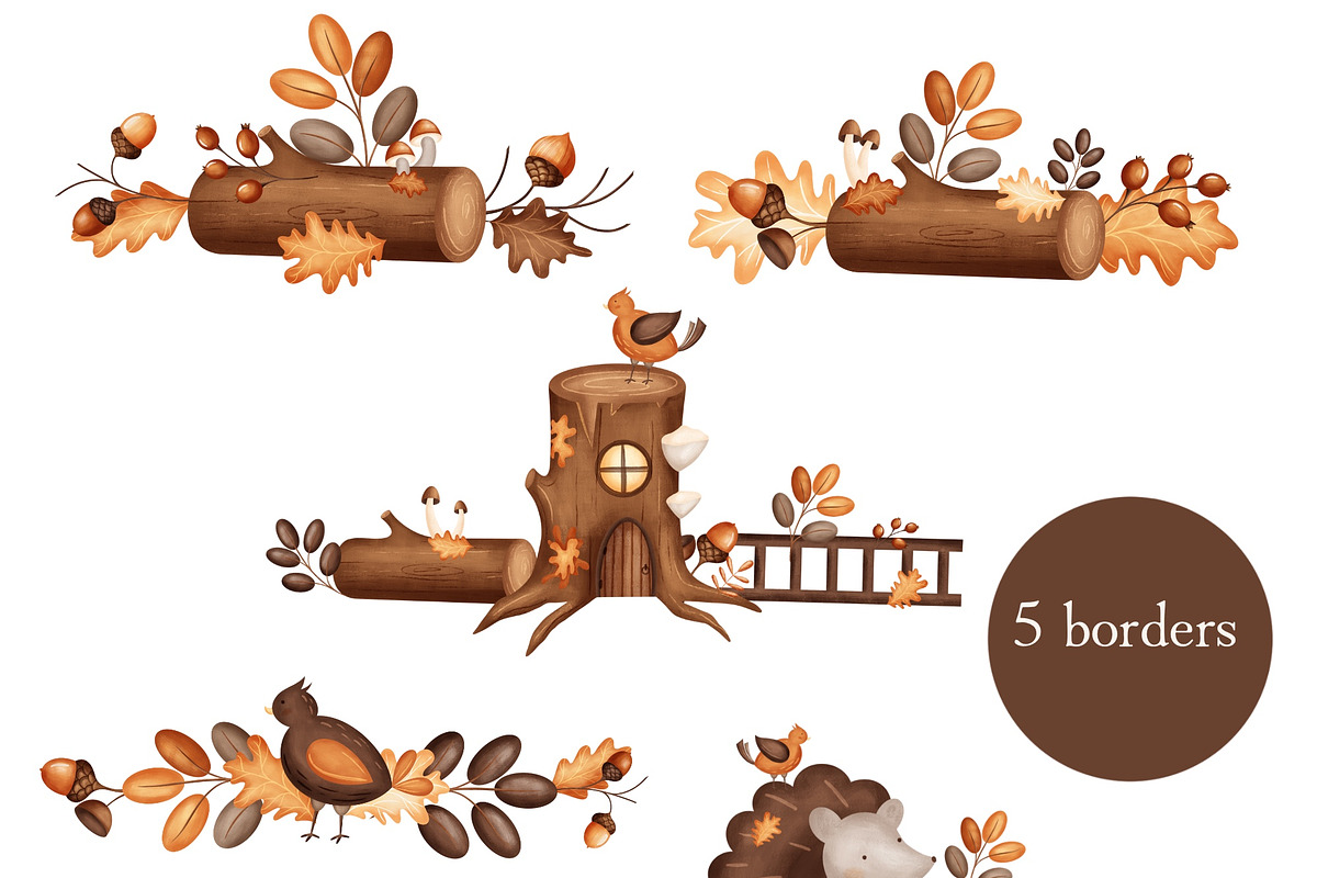 Cozy Autumn - baby clipart & pattern, a Seasonal Illustration by Linerisyart (Photo 14 of 16)