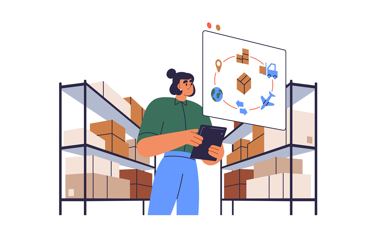 Logistics and cargo delivery concept, a Transportation Illustration by Good Studio (Photo 3 of 7)