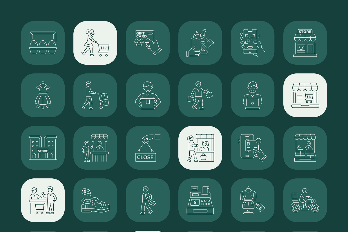 Shopping Icon Art Set, an Outline Icon by Prosymbols (Photo 7 of 7)