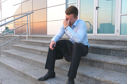 Close up of upset sad manager containing background, bad, and boss