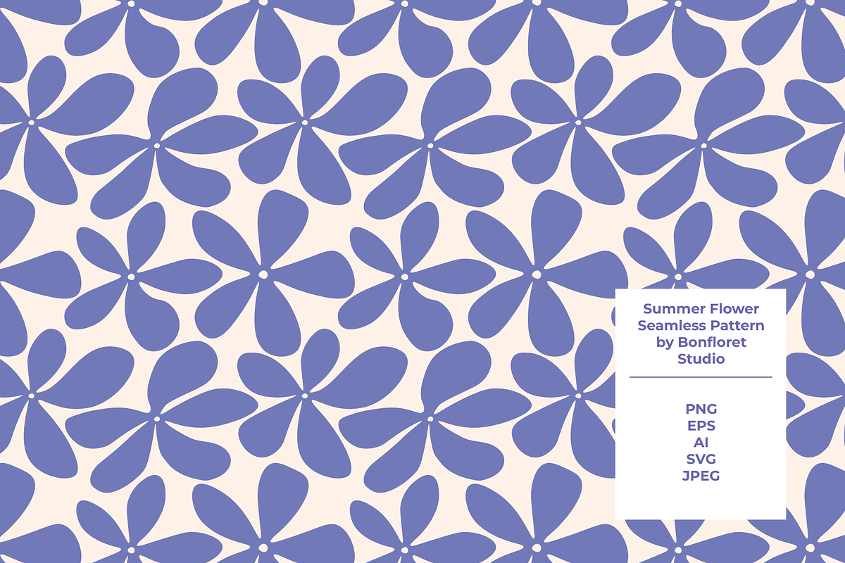 Summer Flower Seamless Pattern, a Pattern Graphic by Bonfloret Studio (Photo 1 of 3)
