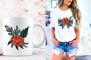 Flash Tattoo Clipart | Tattoo Flower, a Graphic by Murphy & Frank (Thumbnail 3 of 4)