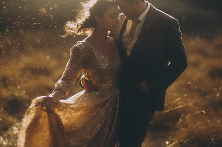 Golden Hour Wedding Portrait, a Person Photo by k.tay