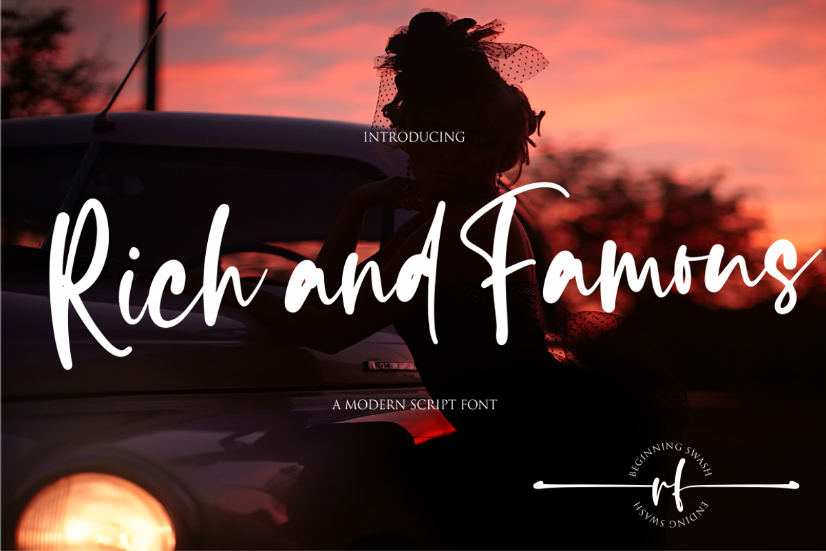 Rich and Famous, a Script Font by N (Photo 1 of 10)