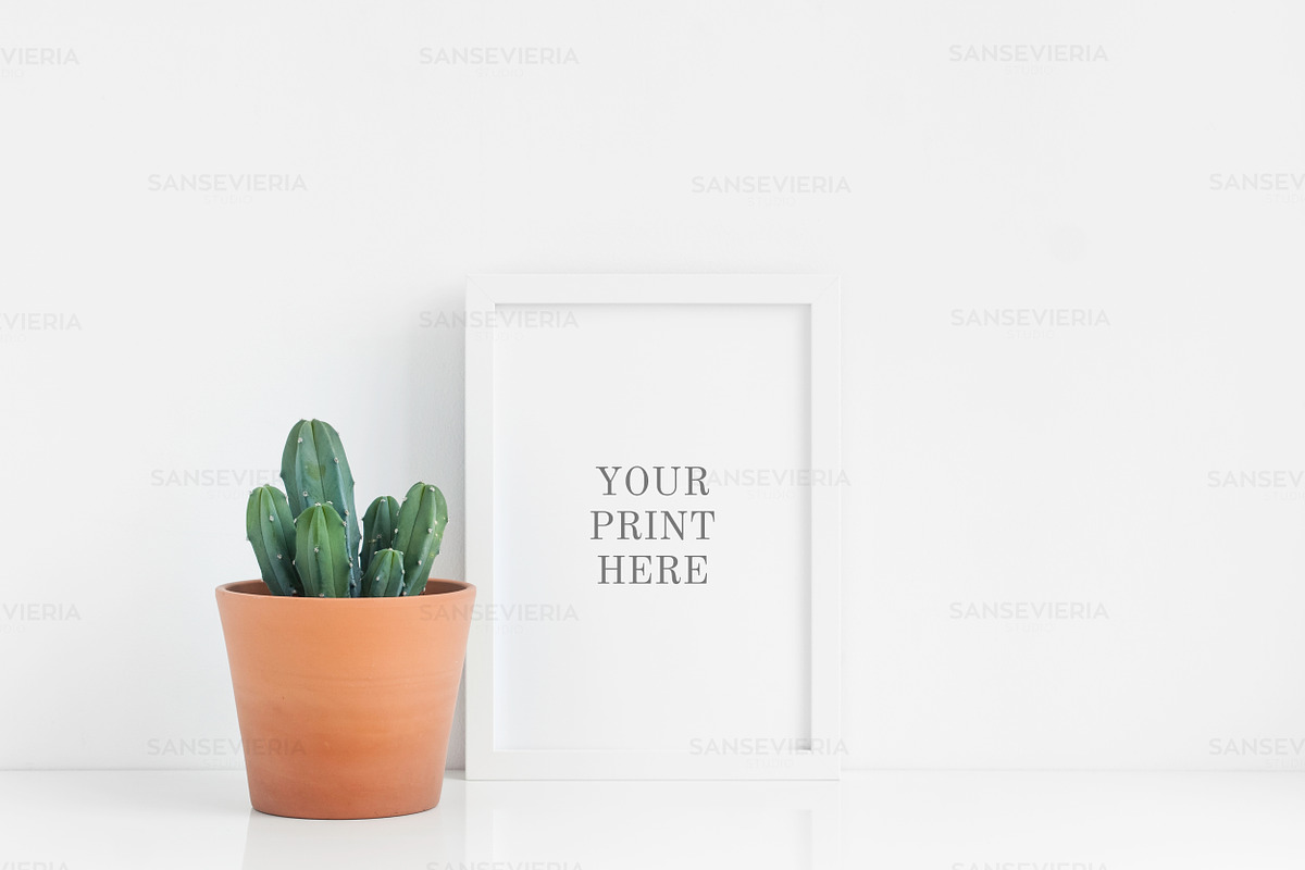 8x10 white frame mockup succulents, a Print Template by Grace White (Photo 1 of 4)
