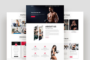 GYM & Fitness Landing Page Template, a Landing Page Template by nandinigraphics