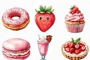 Watercolor Sweet Strawberry Clipart, an Illustration by Craft Nest (Thumbnail 2 of 6)