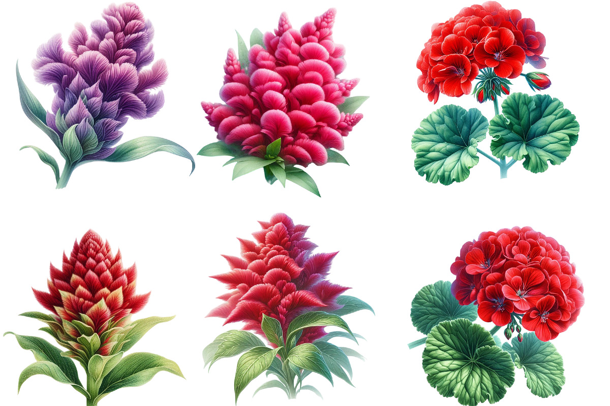 Watercolor cockscomb Clipart, an Illustration by Designworld (Photo 5 of 5)