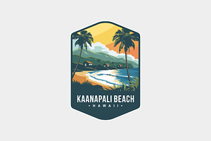 Kaanapali Beach Hawaiian patch logo, a Branding & Logo Template by swarnstudio