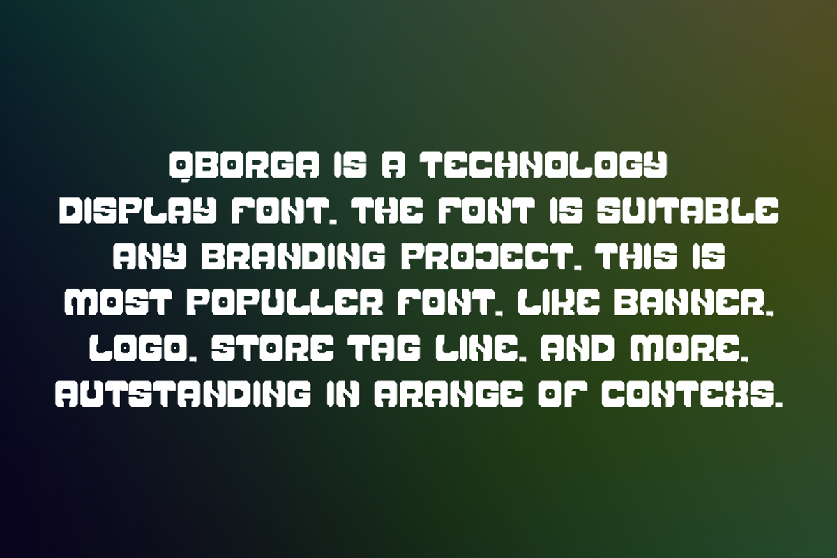 Qborga - Techno Font, a Sans Serif Font by Iqsiart Studio (Photo 4 of 6)