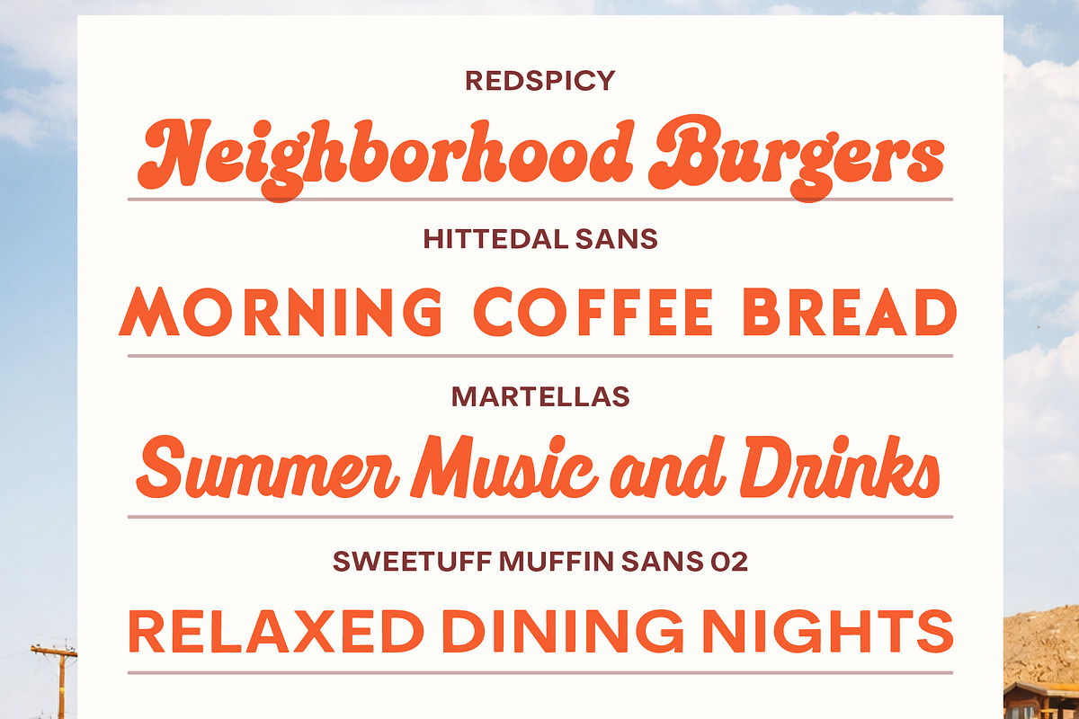 Retro Food Branding - Font Bundle, a Script Font by Edignwn Type (Photo 7 of 12)