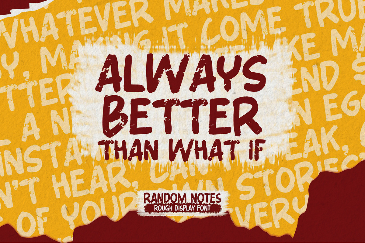 Random Notes - Rough Display Font, a Font by Gassstype (Photo 5 of 8)