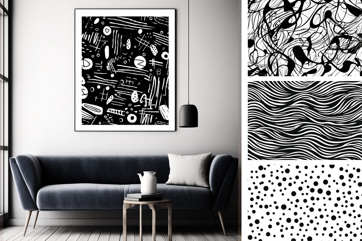 48 seamless black mix modern pattern, a Pattern Graphic by ARTOZEN DIGITAL (Photo 13 of 15)