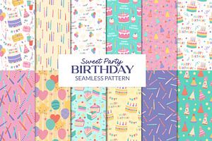 Colorful Fun Sweet Birthday Pattern, a Pattern Graphic by CreativeChristiana