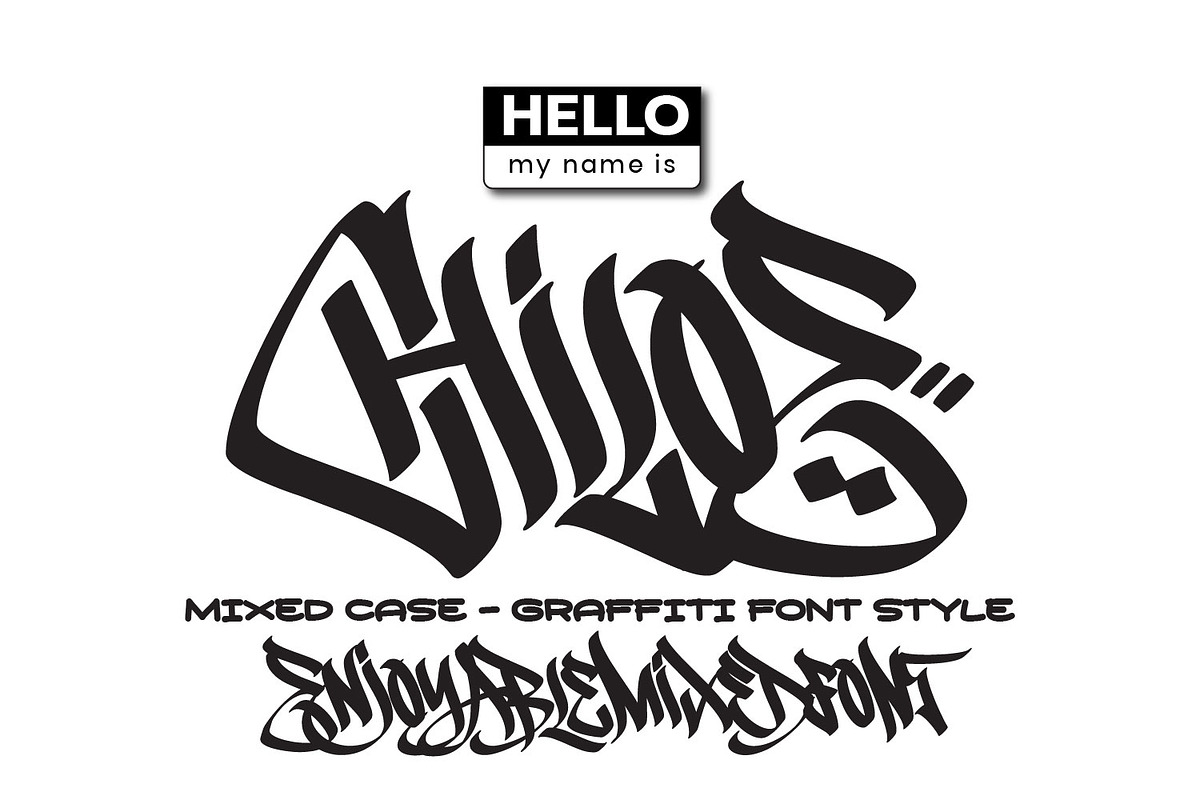 Chiloe - Graffiti typeface, a Blackletter Font by Ridha-38.lineart (Photo 1 of 15)