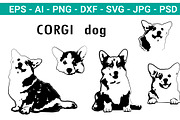 Cute Corgi Dog - black vector svg, an Animal Illustration by Watercolor_Vector Graphic (Thumbnail 1 of 7)