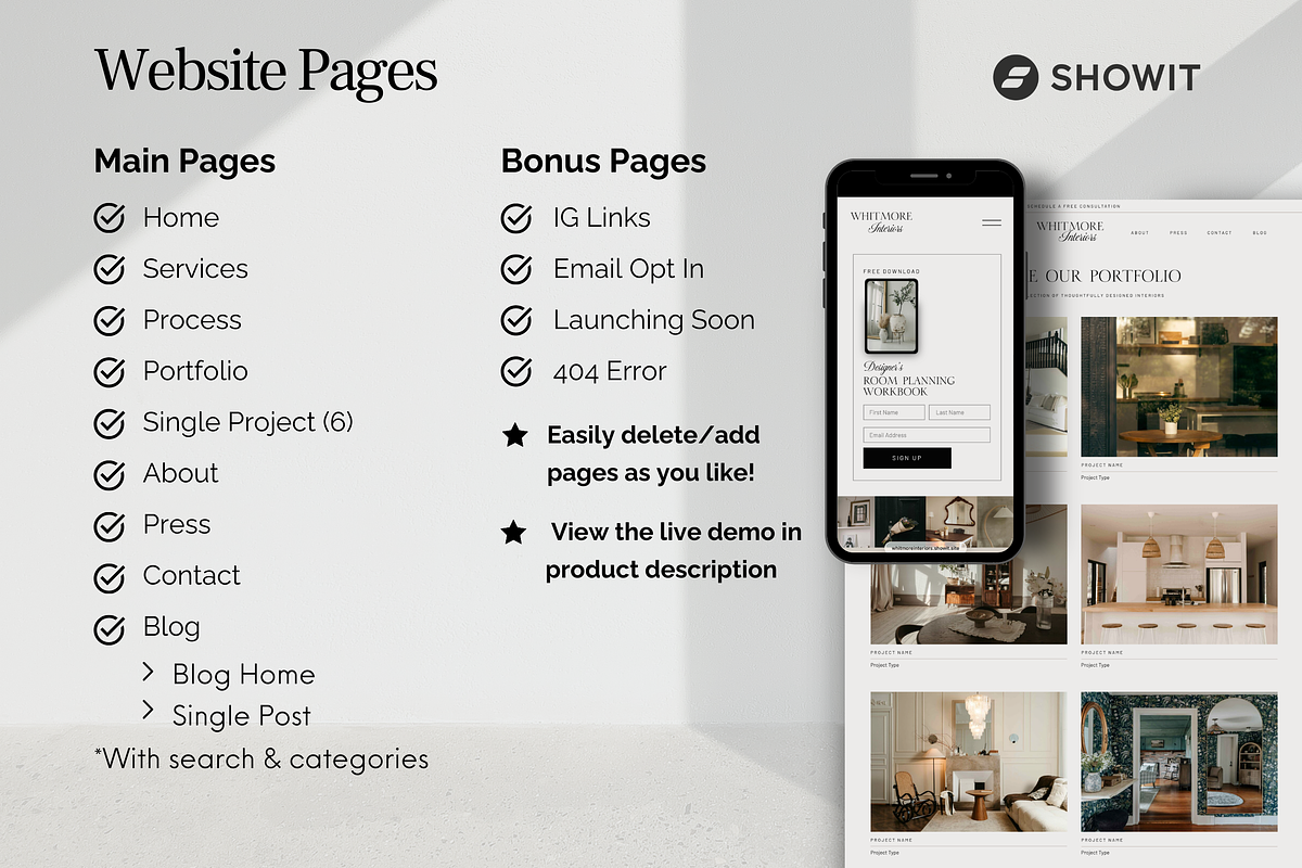 Interior Designer Website Showit, a Squarespace Template by Warmsoulgallery (Photo 11 of 14)
