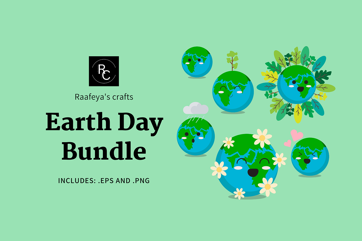 Earth Day Bundle, an Education Illustration by Raafeya's Crafts (Photo 1 of 3)