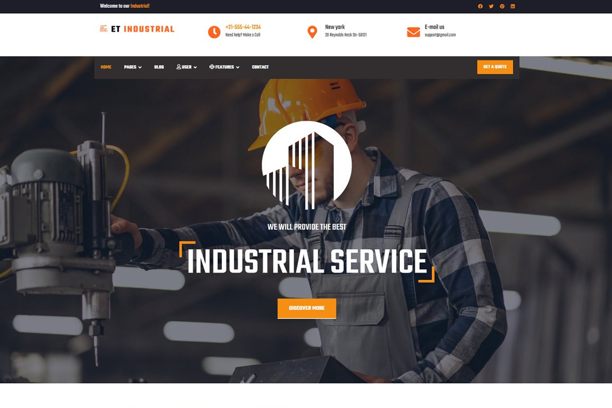 ET Industrial - Factory WP Theme, a WordPress Template by LTheme (Photo 1 of 2)