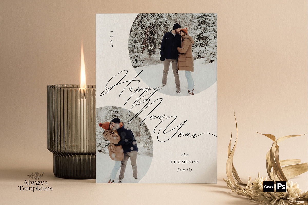 Christmas Card Template CC216, a Card Template by Always Templates (Photo 2 of 3)