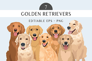 Golden Retriever Vector Clip Art