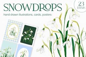 Spring Snowdrops Flowers Collection