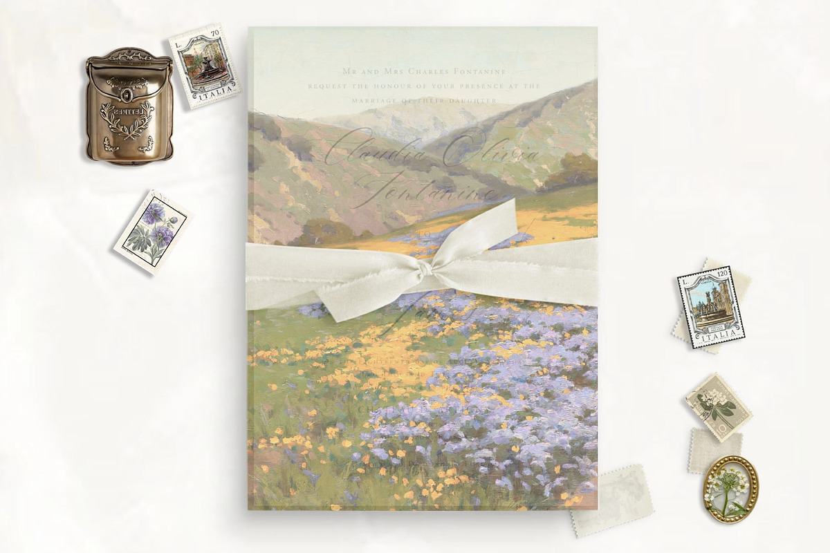 Lilac Poppies Vellum Overlay, a Stationery Template by SilverJoyAtelier (Photo 1 of 2)
