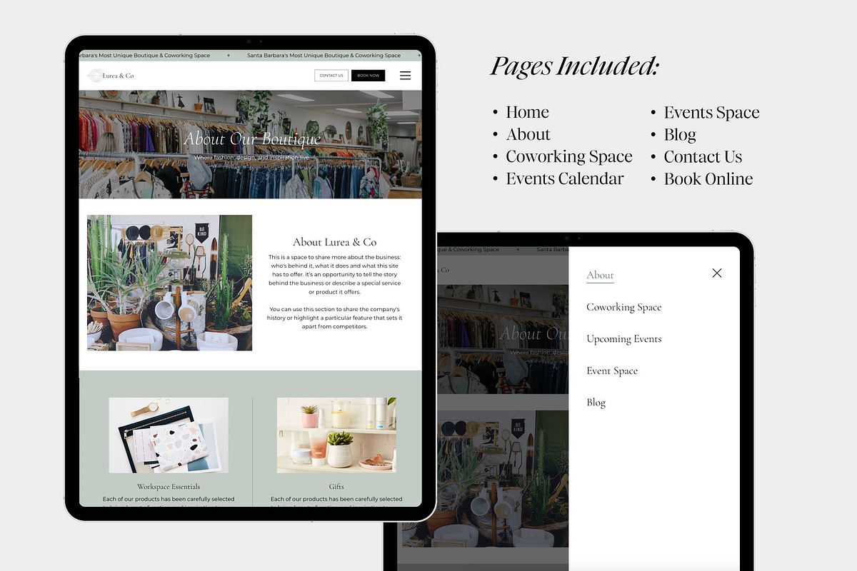 Wix Studio Template Boutique/Events, a Wix Template by concreteandpalm (Photo 3 of 6)