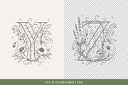 Floral Alphabet Line Art Vol 2, a Decorative Illustration by AW Studios (Thumbnail 6 of 6)
