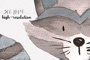 Woodland animals Watercolor Clipart, an Animal Illustration by Tanya Kart (Thumbnail 5 of 5)