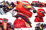 Watercolor Red Racing Sports Clipart, a Sport Illustration by Design Scotch (Thumbnail 1 of 8)