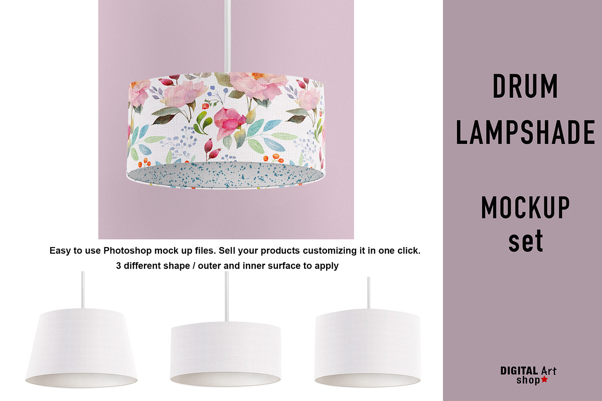Drum Lampshade MockUp +inner surface, a Product Mockup by Mockup Up! (Photo 1 of 5)
