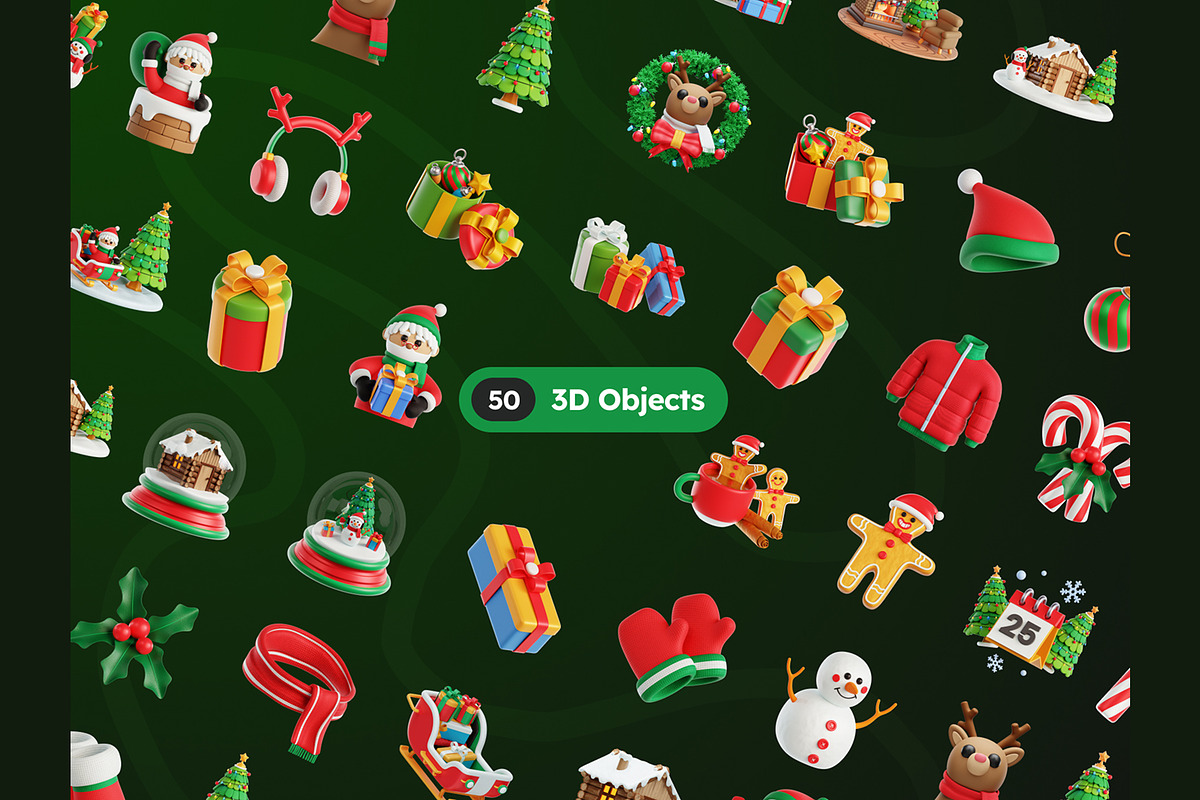 Christmas 3D Icons, an Object 3D Model by Rakata Studio (Photo 5 of 7)