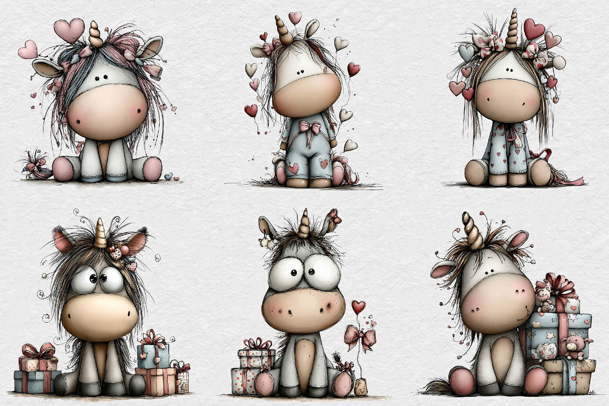Cute Valentine's Day Unicorn Sublima, an Illustration by DreamCafeArt (Photo 6 of 6)