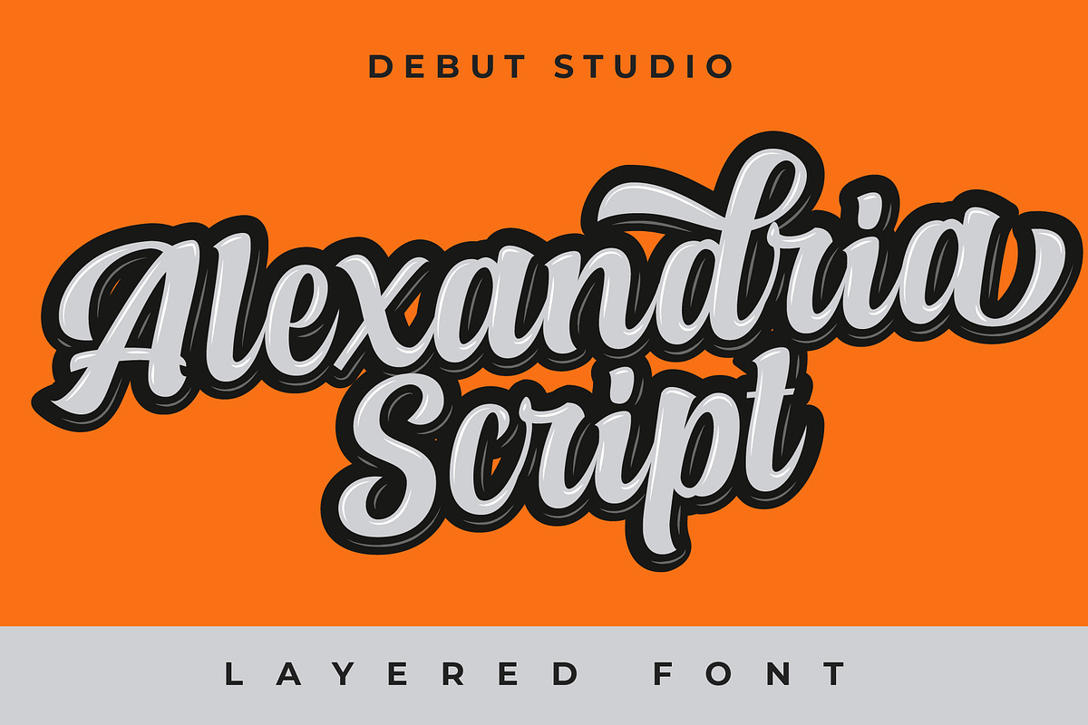 Alexandria Script Layered Fonts, a Script Font by Debut Studio (Photo 1 of 15)